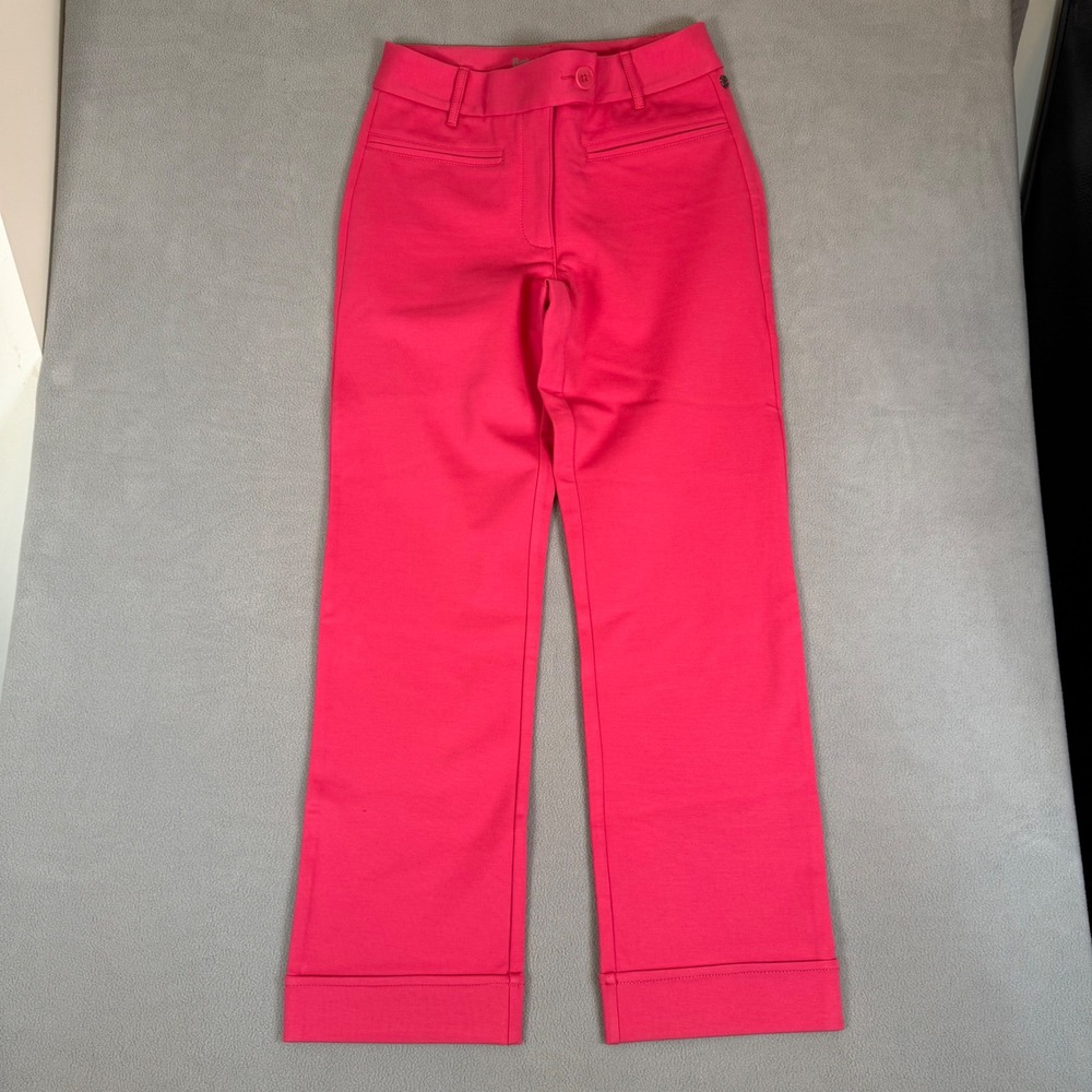 Betabrand NWOT Crop Lite Dress Pant Yoga Pants XS DPYP Hot Pink Rolled Hem